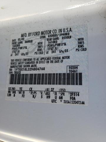 Photo 10 from auction – 2002 FORD F150 with VIN 1FTRX18L32NB04768