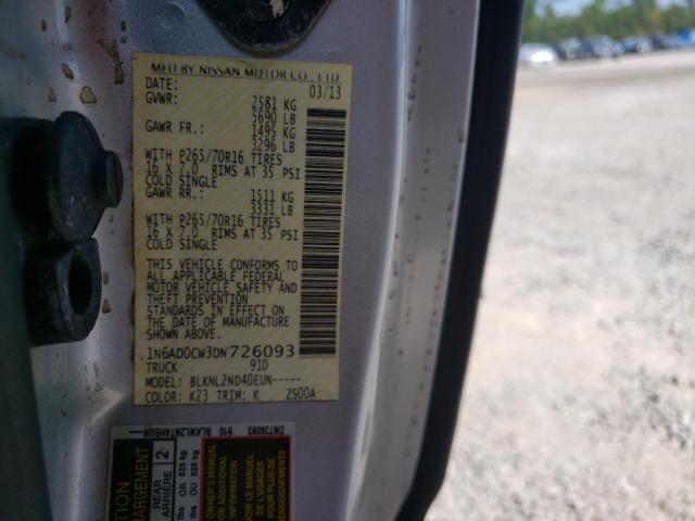 Photo 10 from auction – 2013 NISSAN FRONTIER S with VIN 1N6AD0CW3DN726093