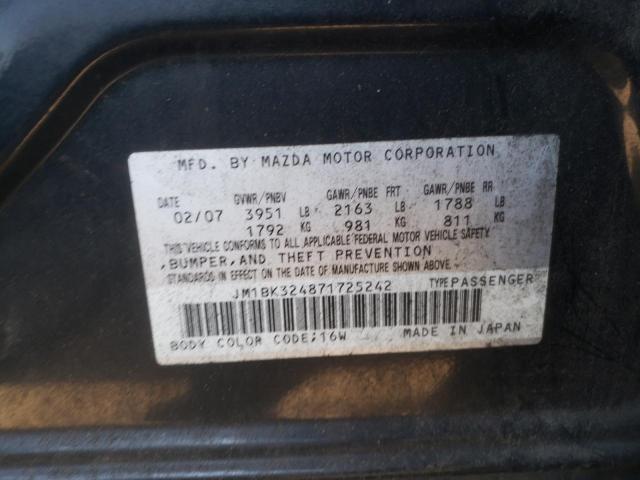 Photo 10 from auction – 2007 MAZDA 3 S with VIN JM1BK324871725242