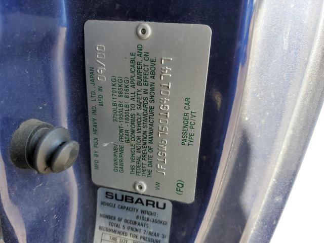 Photo 10 from auction – 2001 SUBARU IMPREZA RS with VIN JF1GM67501G401747