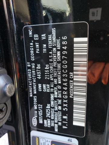 Photo 10 from auction – 2012 KIA OPTIMA SX with VIN 5XXGR4A63CG079486