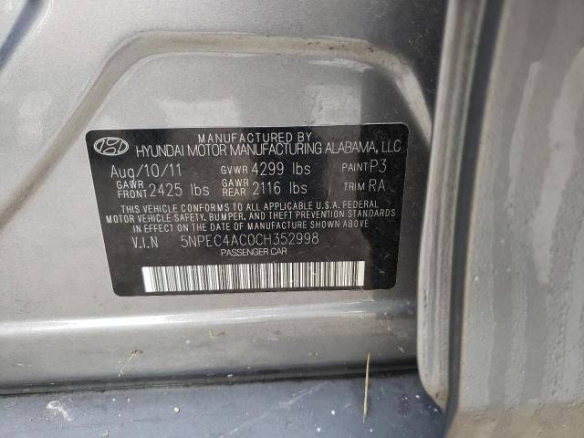 Photo 10 from auction – 2012 HYUNDAI SONATA SE with VIN 5NPEC4AC0CH352998