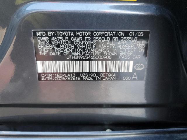 Photo 10 from auction – 2006 LEXUS GS 430 with VIN JTHBN96S465000908
