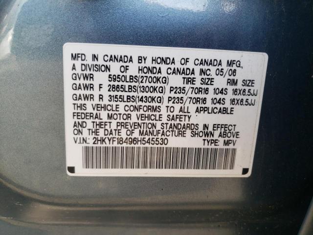 Photo 10 from auction – 2006 HONDA PILOT EX with VIN 2HKYF18496H545530