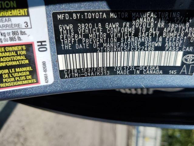 Photo 10 from auction – 2015 TOYOTA COROLLA L with VIN 2T1BURHE5FC322486