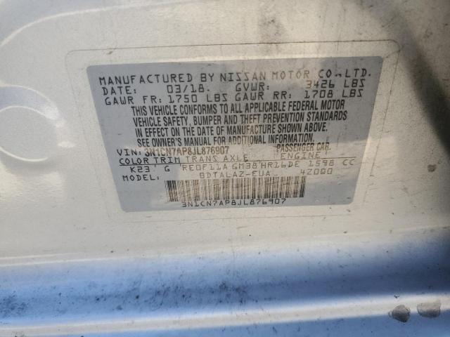 Photo 10 from auction – 2018 NISSAN VERSA S with VIN 3N1CN7AP8JL876907