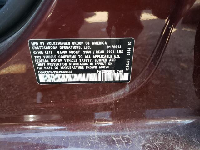 Photo 10 from auction – 2014 VOLKSWAGEN PASSAT SEL with VIN 1VWCS7A32EC063502
