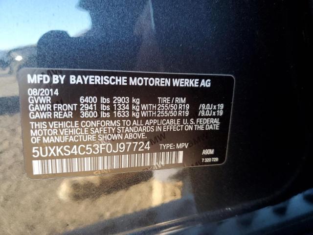 Photo 10 from auction – 2015 BMW X5 XDRIVE3 with VIN 5UXKS4C53F0J97724