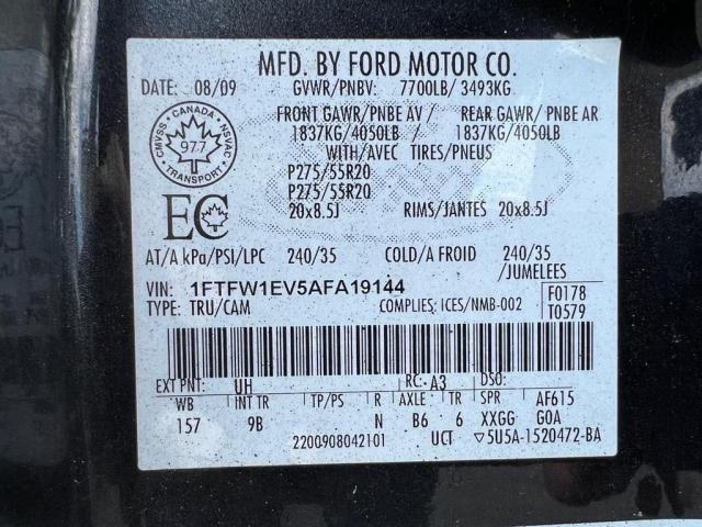 Photo 10 from auction – 2010 FORD F150 SUPER with VIN 1FTFW1EV5AFA19144