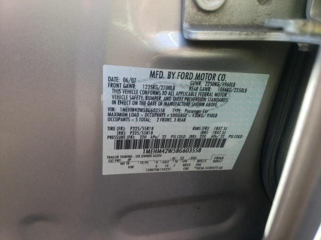 Photo 10 from auction – 2008 MERCURY SABLE PREM with VIN 1MEHM42W58G603558