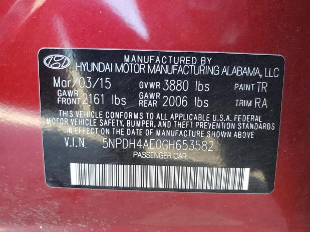 Photo 10 from auction – 2016 HYUNDAI ELANTRA SE with VIN 5NPDH4AE0GH653582