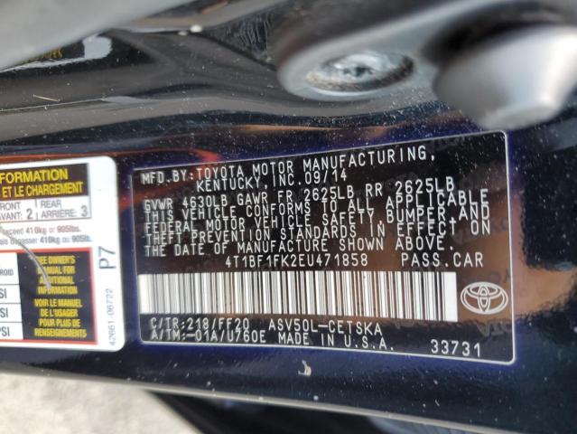 Photo 10 from auction – 2014 TOYOTA CAMRY L with VIN 4T1BF1FK2EU471858