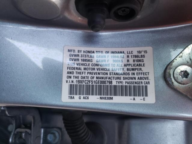 Photo 10 from auction – 2016 HONDA CIVIC LX with VIN 19XFC2F51GE000798