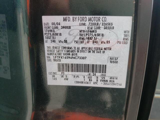Photo 10 from auction – 2004 FORD F150 with VIN 1FTPX14594NC73307