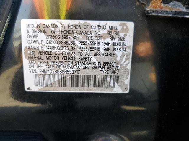 Photo 10 from auction – 2008 ACURA MDX TECHNO with VIN 2HNYD28388H533717