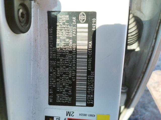 Photo 10 from auction – 2011 TOYOTA CAMRY BASE with VIN 4T1BF3EK9BU636460