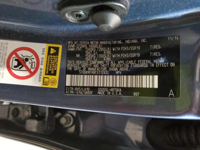Photo 10 from auction – 2015 TOYOTA HIGHLANDER with VIN 5TDDKRFH0FS112932