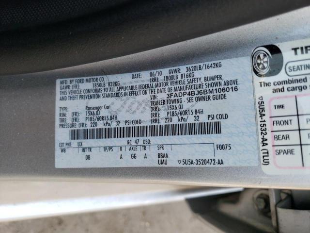 Photo 10 from auction – 2011 FORD FIESTA SE with VIN 3FADP4BJ6BM106016