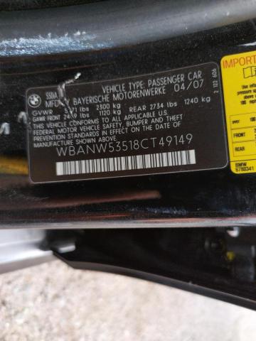 Photo 10 from auction – 2008 BMW 550 I with VIN WBANW53518CT49149