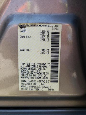 Photo 10 from auction – 2014 NISSAN ALTIMA 2.5 with VIN 1N4AL3AP9EC407027