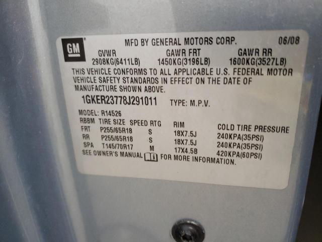Photo 10 from auction – 2008 GMC ACADIA SLT with VIN 1GKER23778J291011