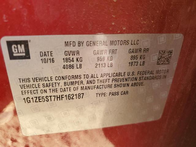 Photo 10 from auction – 2017 CHEVROLET MALIBU LT with VIN 1G1ZE5ST7HF162187