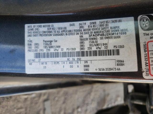 Photo 10 from auction – 2019 FORD FIESTA SE with VIN 3FADP4BJ2KM141698