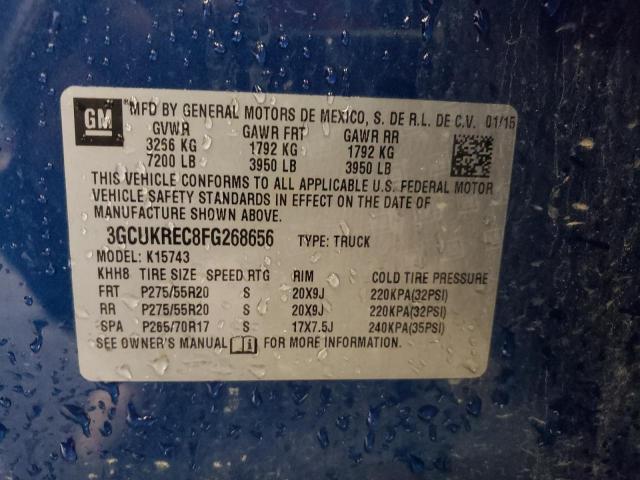 Photo 10 from auction – 2015 CHEVROLET SILVERADO with VIN 3GCUKREC8FG268656
