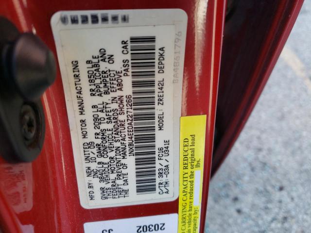 Photo 10 from auction – 2010 TOYOTA COROLLA BA with VIN 1NXBU4EE0AZ271266
