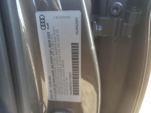Photo 10 from auction – 2016 AUDI A3 PREMIUM with VIN WAUB8GFF2G1078027