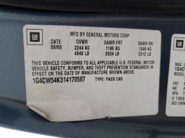 Photo 10 from auction – 2001 BUICK PARK AVENU with VIN 1G4CW54K314170587