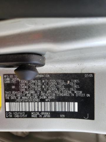 Photo 10 from auction – 2005 TOYOTA HIGHLANDER with VIN JTEEP21A150132983