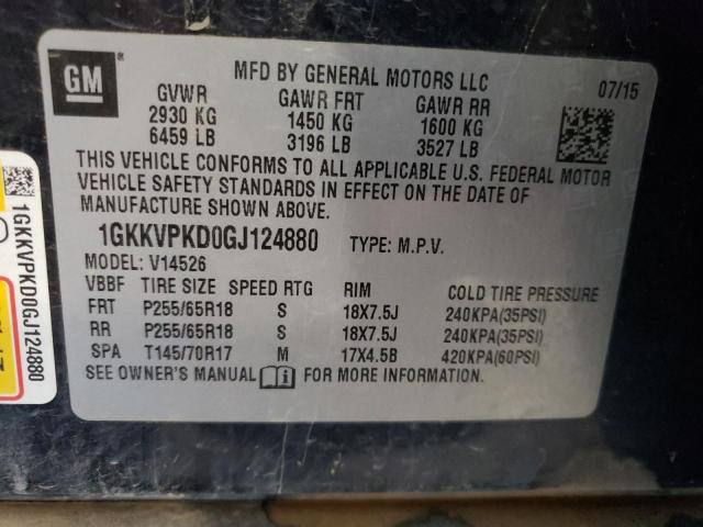 Photo 10 from auction – 2016 GMC ACADIA SLE with VIN 1GKKVPKD0GJ124880