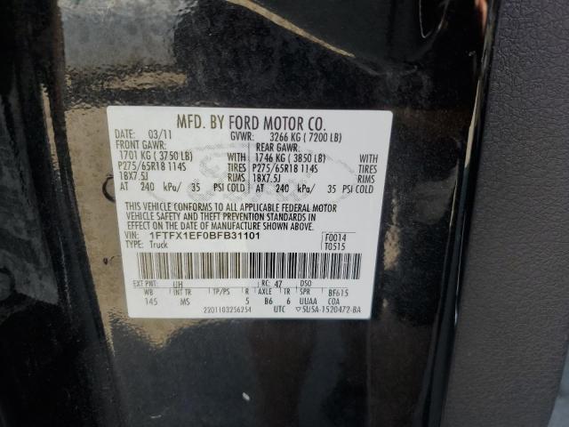 Photo 10 from auction – 2011 FORD F150 SUPER with VIN 1FTFX1EF0BFB31101