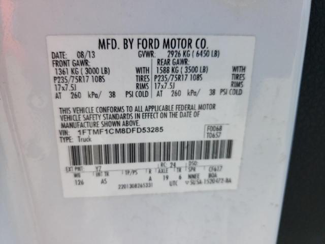 Photo 10 from auction – 2013 FORD F150 with VIN 1FTMF1CM8DFD53285