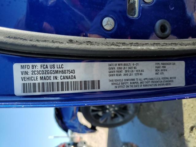 Photo 10 from auction – 2021 DODGE CHALLENGER with VIN 2C3CDZGG5MH607543