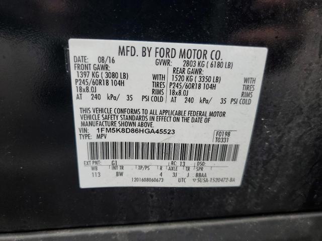Photo 10 from auction – 2017 FORD EXPLORER X with VIN 1FM5K8D86HGA45523