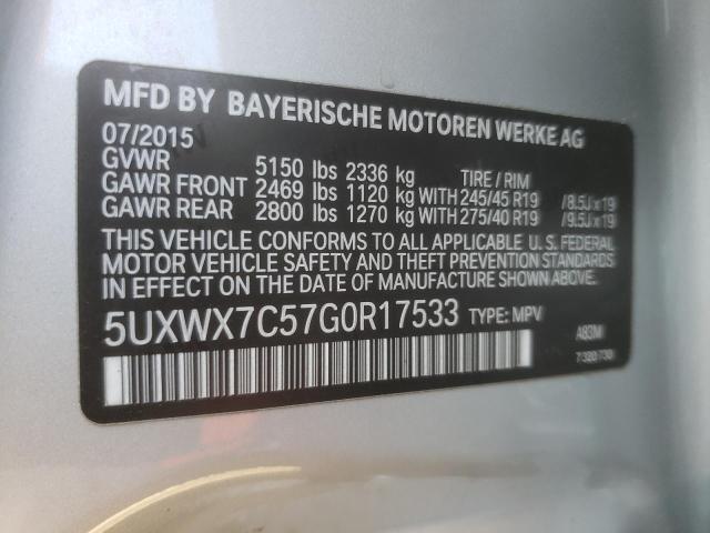 Photo 10 from auction – 2016 BMW X3 XDRIVE3 with VIN 5UXWX7C57G0R17533