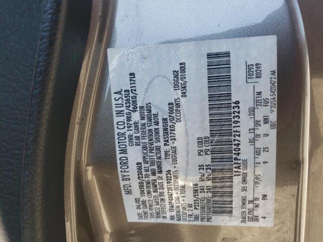 Photo 10 from auction – 2002 FORD MUSTANG with VIN 1FAFP40472F193236