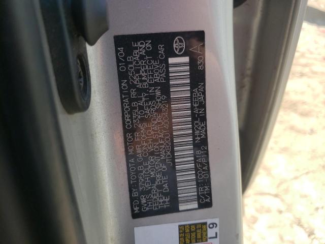 Photo 10 from auction – 2004 TOYOTA PRIUS with VIN JTDKB20U140043219