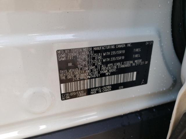 Photo 10 from auction – 2021 TOYOTA RAV4 XLE P with VIN 2T3C1RFV3MW148761
