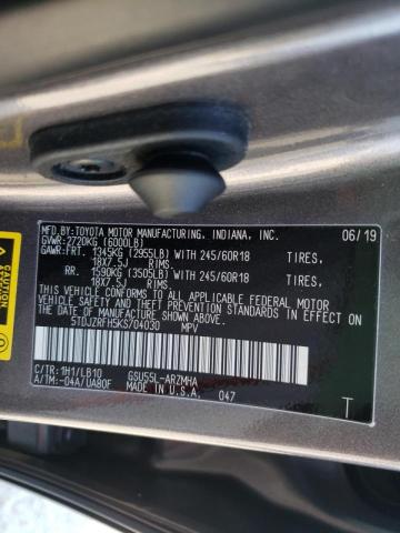 Photo 10 from auction – 2019 TOYOTA HIGHLANDER with VIN 5TDJZRFH5KS704030