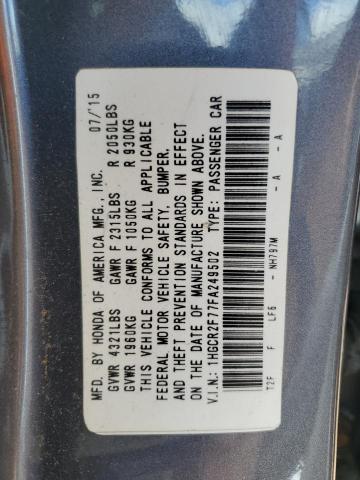 Photo 10 from auction – 2015 HONDA ACCORD EX with VIN 1HGCR2F77FA249502