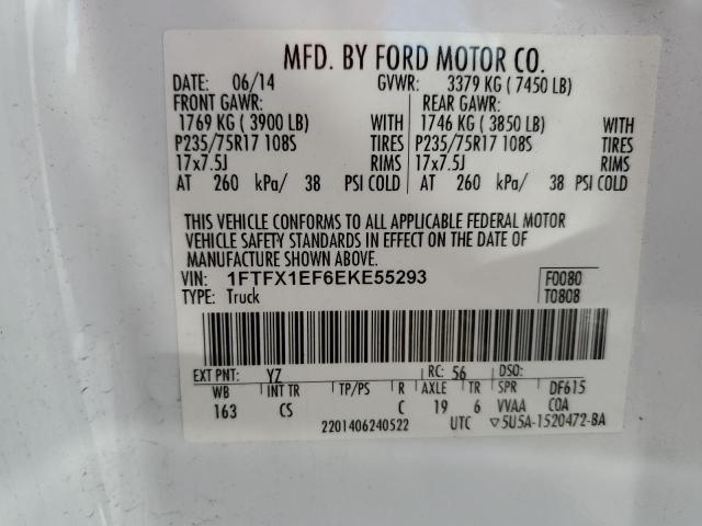 Photo 10 from auction – 2014 FORD F150 SUPER with VIN 1FTFX1EF6EKE55293