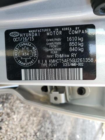 Photo 10 from auction – 2016 HYUNDAI ACCENT SE with VIN KMHCT5AE5GU261358