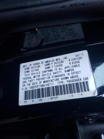 Photo 10 from auction – 2011 HONDA ACCORD EX with VIN 1HGCP2F7XBA149717