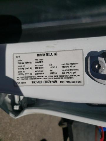 Photo 10 from auction – 2019 TESLA MODEL 3 with VIN 5YJ3E1EA8KF419434