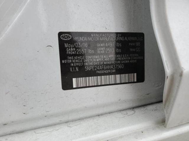Photo 10 from auction – 2017 HYUNDAI SONATA SE with VIN 5NPE24AF6HH437560