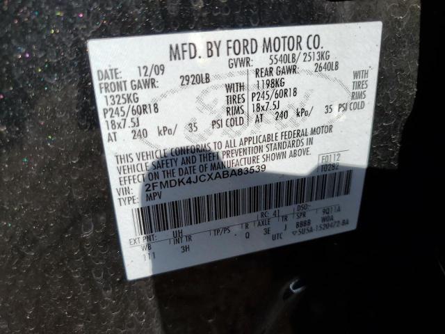 Photo 10 from auction – 2010 FORD EDGE SEL with VIN 2FMDK4JCXABA83539