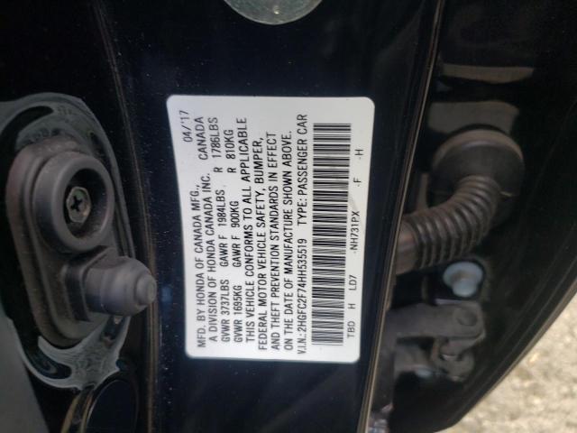 Photo 10 from auction – 2017 HONDA CIVIC EX with VIN 2HGFC2F74HH535519